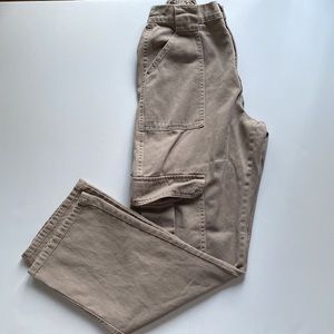 Beige Garage Wide Leg Cargos